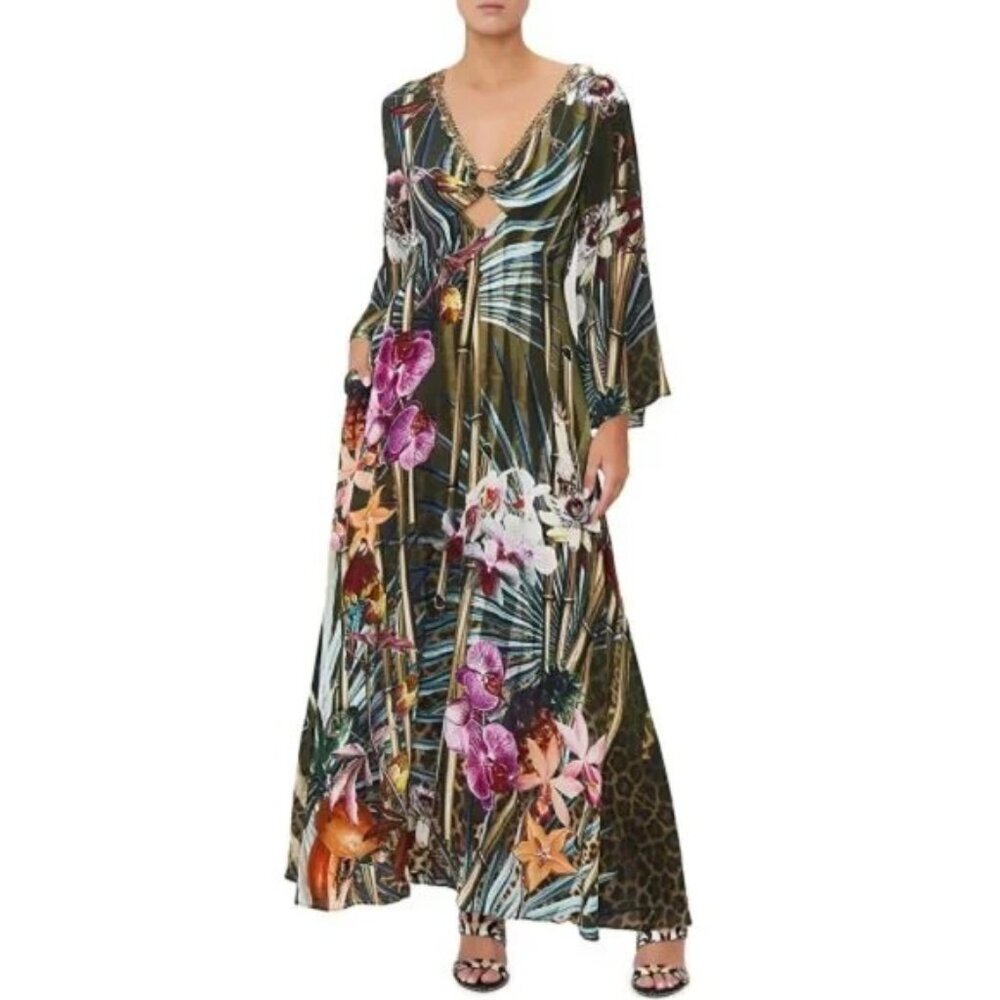 Passport to Paradise Camilla silk kaftan maxi dress